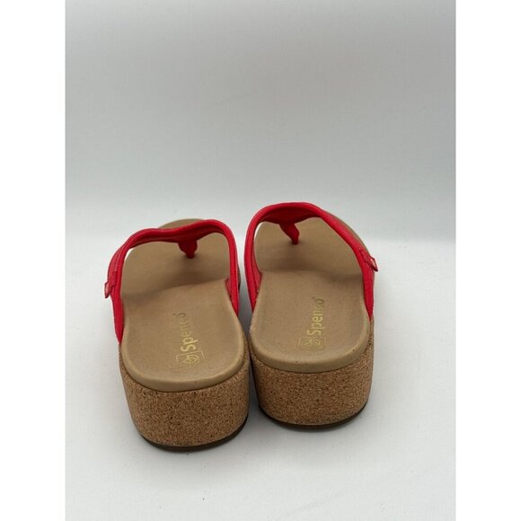 Spenco Womens Red Cork Wedge Flip-Flops Size 7.5 Comfortable & Stylish Summer Sa - Picture 5 of 8